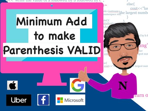 Minimum Add to make parenthesis Valid | Stack Data Structure (Amazon Coding Interview Question)