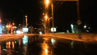 Drive through snowy night Sofia 03.02.15.Kаране през нощна снежна София