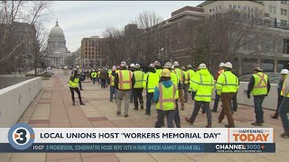 Unions recognize workers killed on job