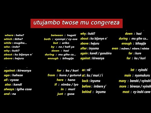 IBANGA RY OKUVUGA ICONGEREZA UTU TUJAMBO UTUMENYE UHITA UVUGA ICONGEREZA