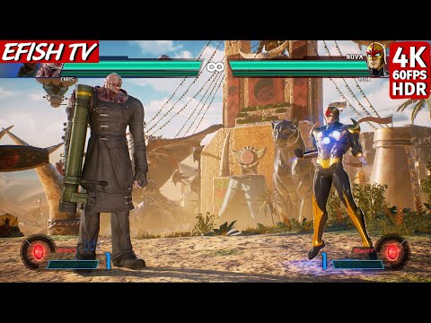 Nemesis & Chris vs Nova & Hulk (Hardest AI) - Marvel vs Capcom: Infinite | 4K 60FPS HDR