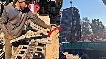 Amazing process of  making excavator machine track chain Repairing || amazing work ||