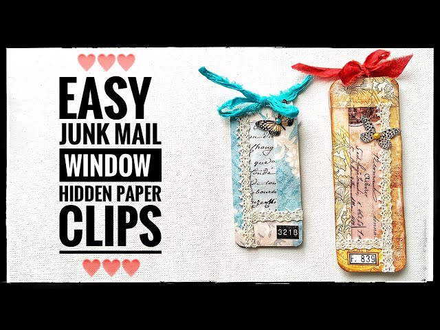 Hidden paper clips using tiny paper clips'📎 for junk journal