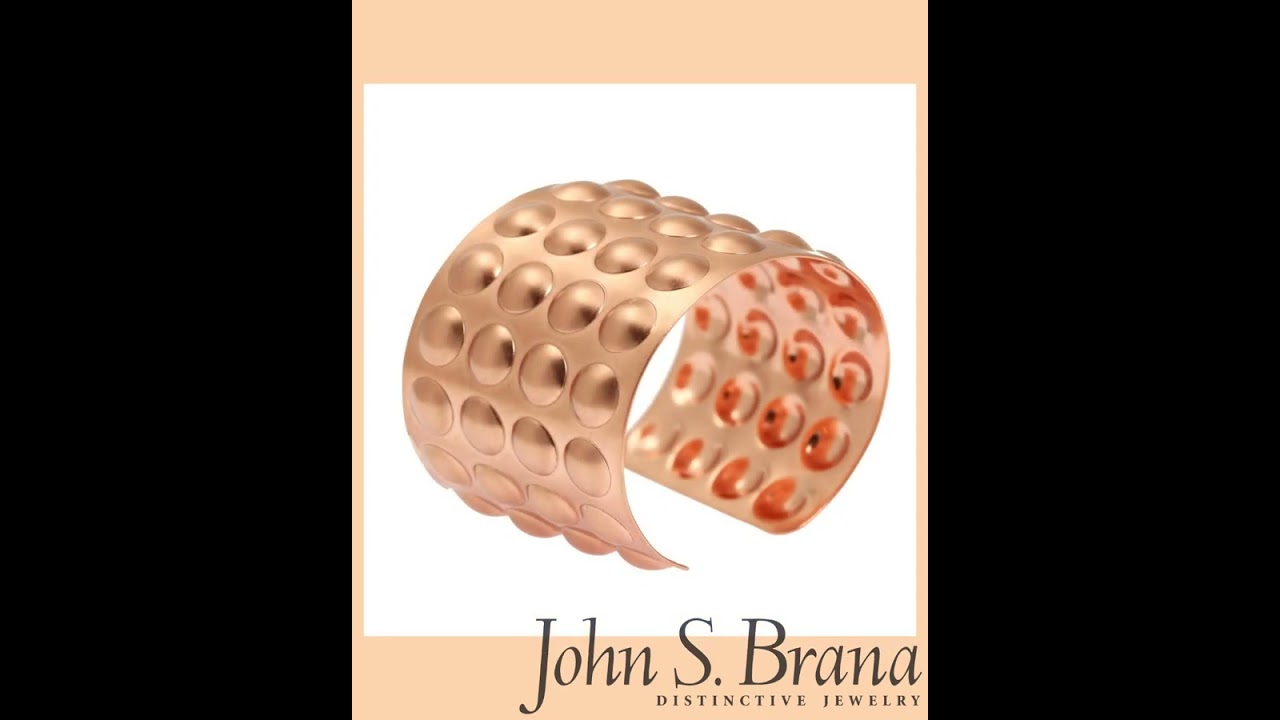 Brushed Copper Bubble Wrap Cuff Bracelet
