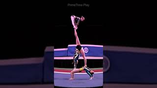 How did they balance that?! 😱 #acrobatic #gymnast