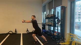 Speed Eccentric Split Stance 2-Arm Cable Press