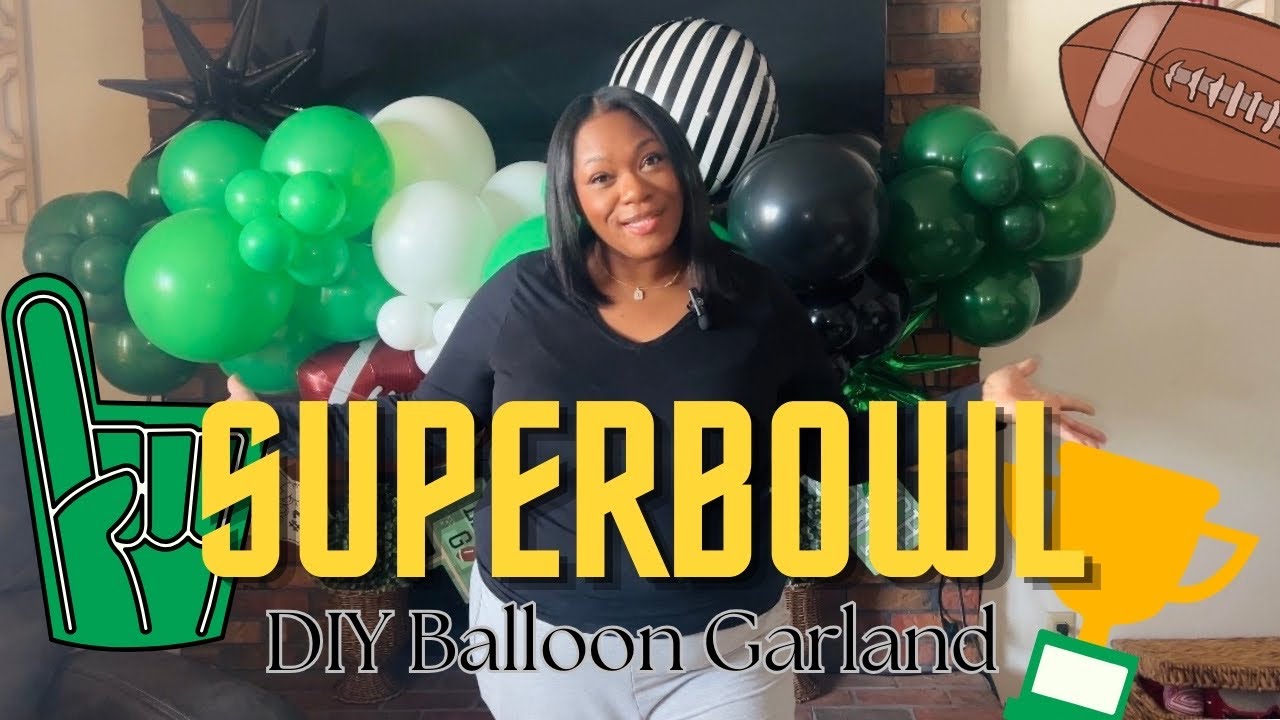  15 minute Balloon Garland DIY l Super Bowl Party Inspo 🏈🏈 l Try It Now!! ✨