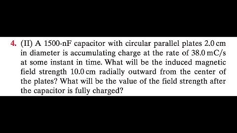 A 1501 -nF capacitor with circular parallel plates 2.0 in diameter is accumulating charge at the