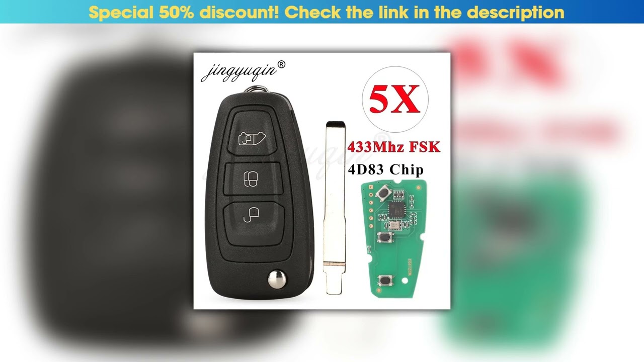 Editor’s Choice jingyuqin 5pcs 3BTN Flip Remote Key Fob 433MHZ FSK 4D83 for 2013+ FORD TRANSIT CUST