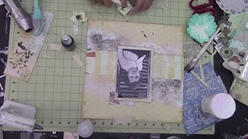 Mixed media scrapbook layout tutorial.