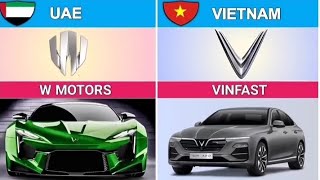 Cars brands with different countries.