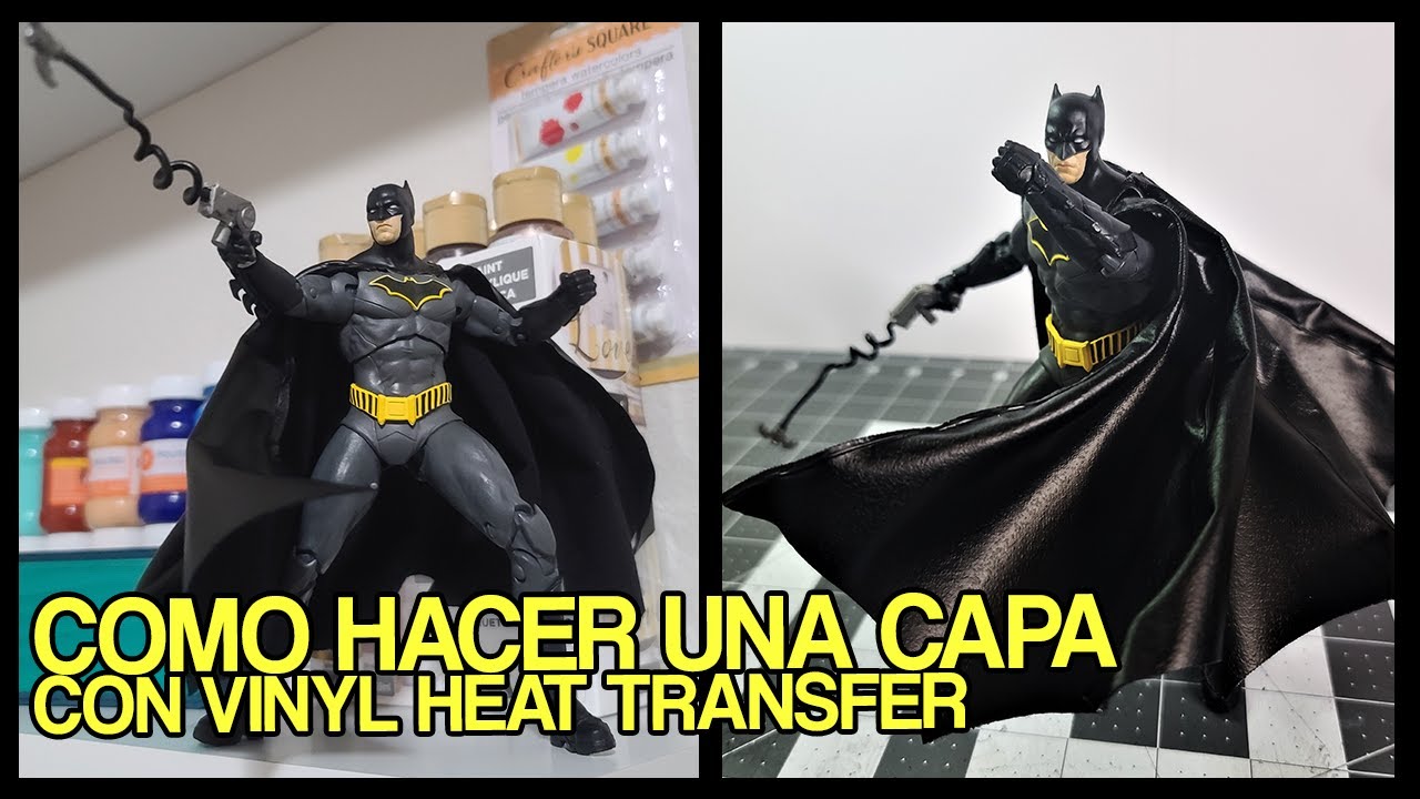 hermosa binario Won COMO HACER CAPA CON VINIL / Batman Capa Custom McFarlane Toys - YouTube