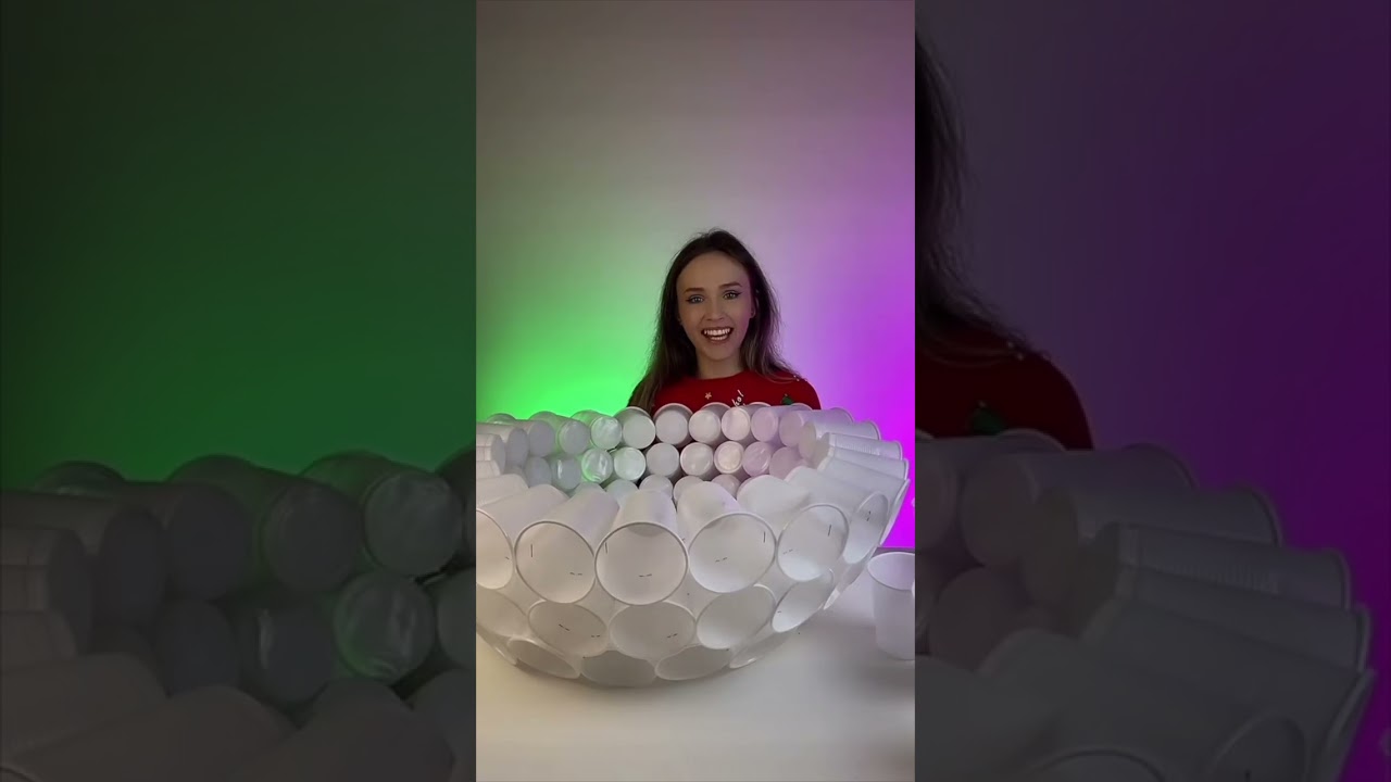 ‼️ Снеговик из стаканчиков. Он офигительный! Кто сделает такого?