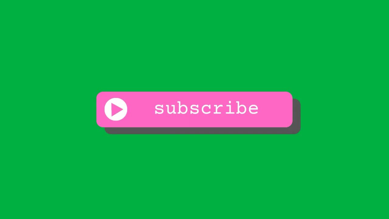 Aesthetic YouTube Subscribe Button with Chroma Green Screen || HD ...