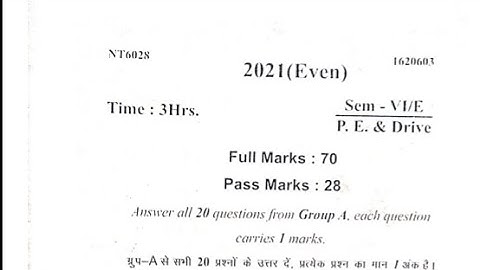 || Power Electronic & Drive || Question paper 2021 Electrical 6th semester diploma sbte bihar