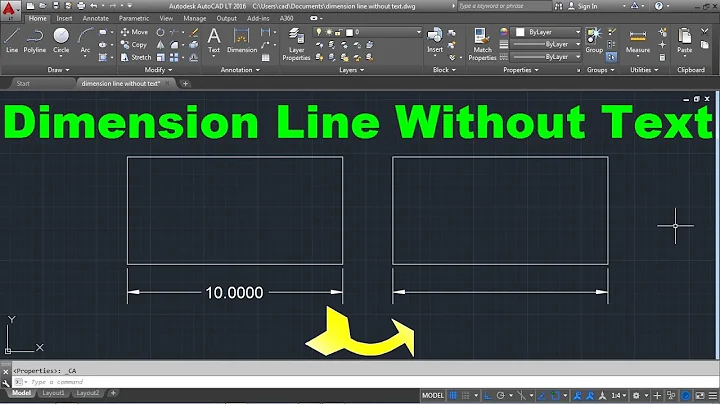 AutoCAD Dimension Line Without Text