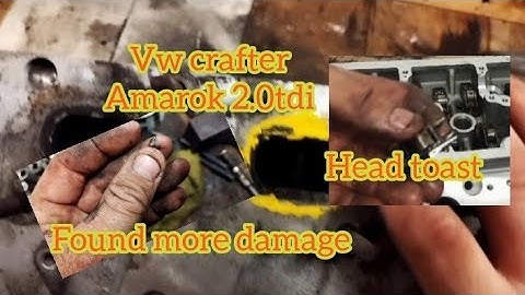 vw crafter vw amarok 2.0tdi head back not good found damage. vw common rail cams set up and valves