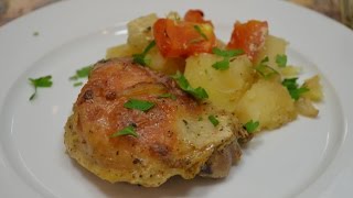Запеченная курица с картошкой Запеченная курица с картошкой