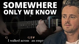 Keane - Somewhere Only We Know | Tutorial GUITARRA Acústica EN ESPAÑOL | Letra y Acordes | GuitarEP