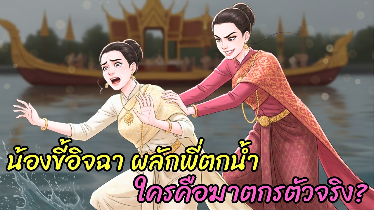 น้องใจยักษ์! ผลักพี่ตกน้ำหน้าขบวนเรือหลวง เพียงเพราะอยากเด่นคนเดียว