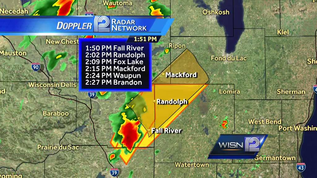 Severe thunderstorm warning issued for Dodge County - YouTube