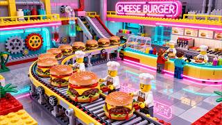 Cooking Giant LEGO Cheese Burger In A Factory-Restaurant • LEGO Stop Motion Cooking In Real Life screenshot 5