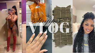 Weekly Stripper Vlog: $3,000 in 3 DAYS! Bag secured! Work nights, Makeup Shopping, Nail appointmentヅ