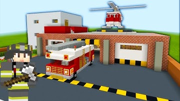 Minecraft Tutorial: How To Make A Fire Station Part 1 "2019 City tutorial"