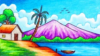 Featured image of post Drawing House Scenery : How to draw easy and simple scenery for beginners with oil pastels.