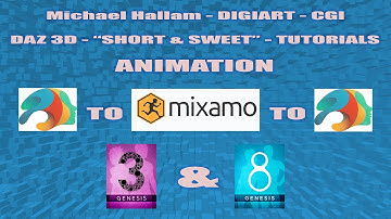 DAZ 3D to MIXAMO to DAZ Genesis 3, 8 or 8.1 Animation - Short & Sweet -  TUTORIAL