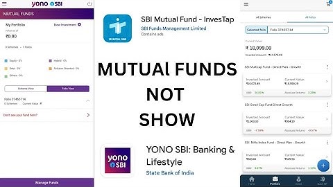 Yono SBI Mutual Funds not Show | mutual fund not showing in yono sbi | SBIMF | SBI mutual funds