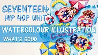 Chibi Watercolor Illustration: |SEVENTEEN's WHAT'S GOOD| Chibi Watercolor Illustration: |SEVENTEEN's WHAT'S GOOD|