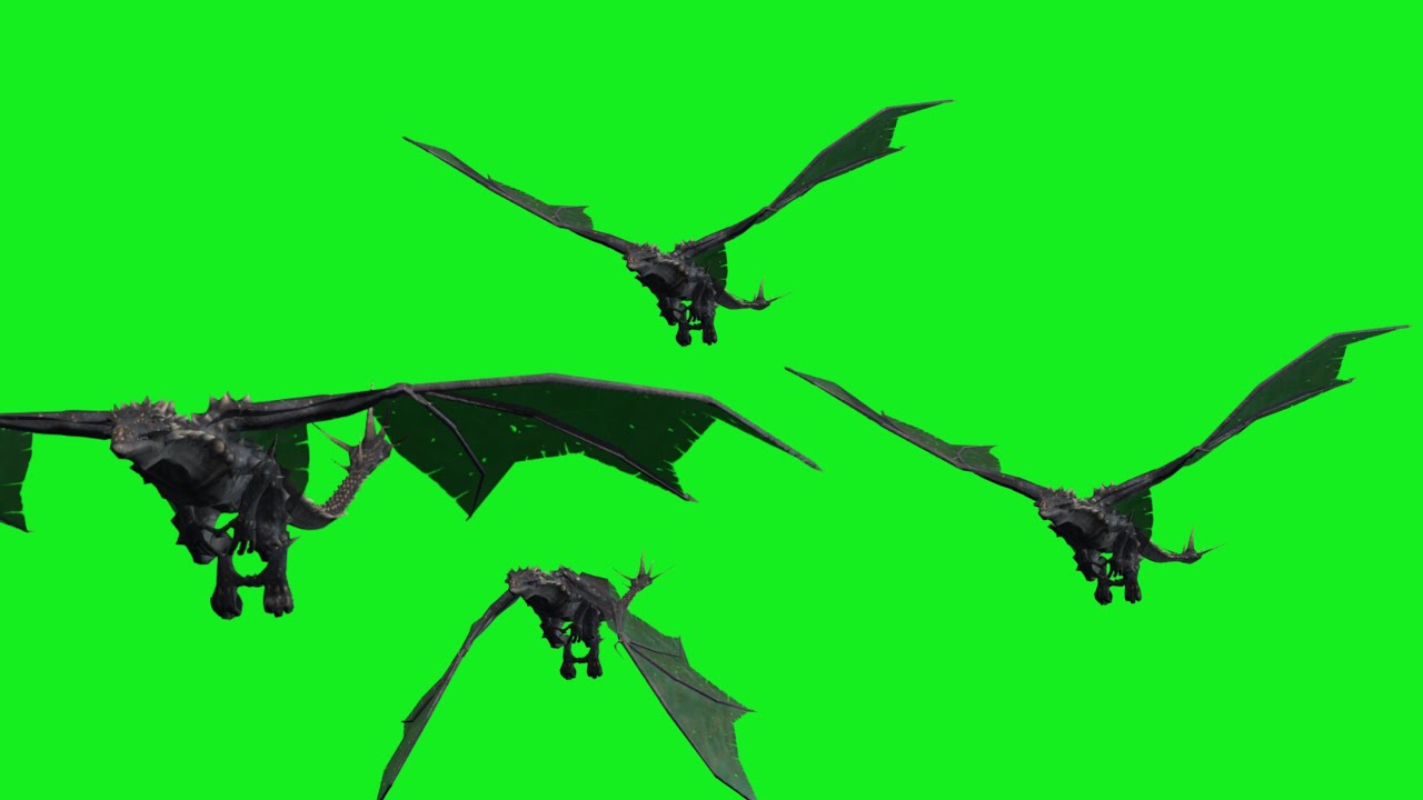 Dragons fly past - green screen effect - YouTube