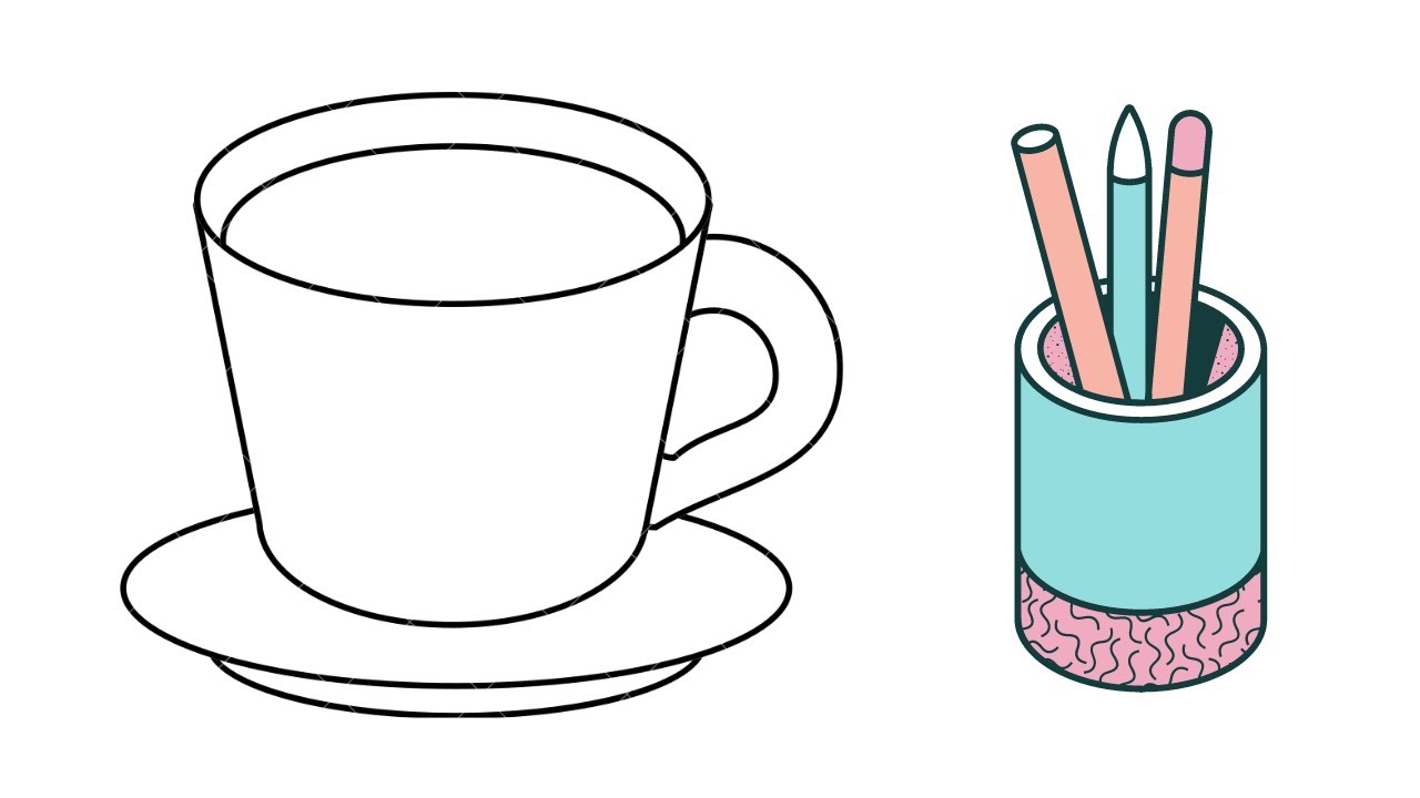 Cup Plate drawing step by step how to draw cup plate easily The Art