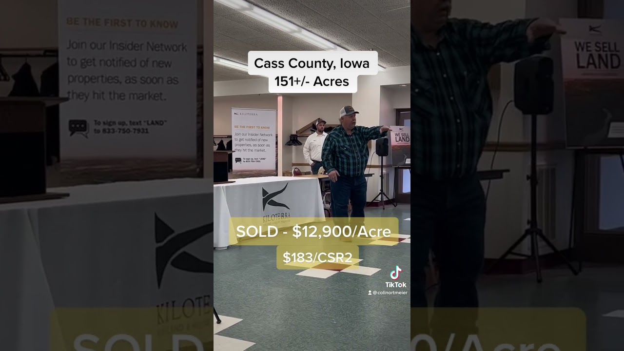 SOLD!! $12,900/Acre Cass County Iowa LAND 