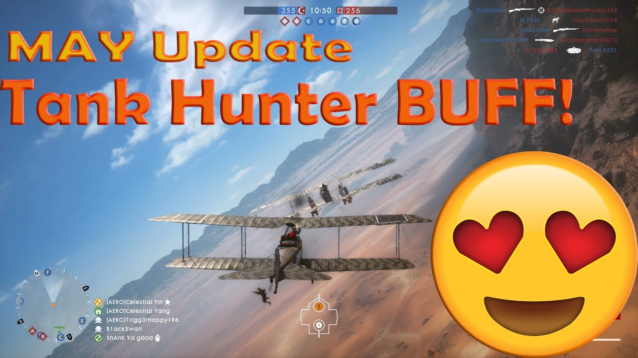 May update - Tank Hunter Plane HUGE buff!! (Battlefield 1 Attack Plane compilation)