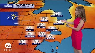 Sunny, warm, and less humid Sunday