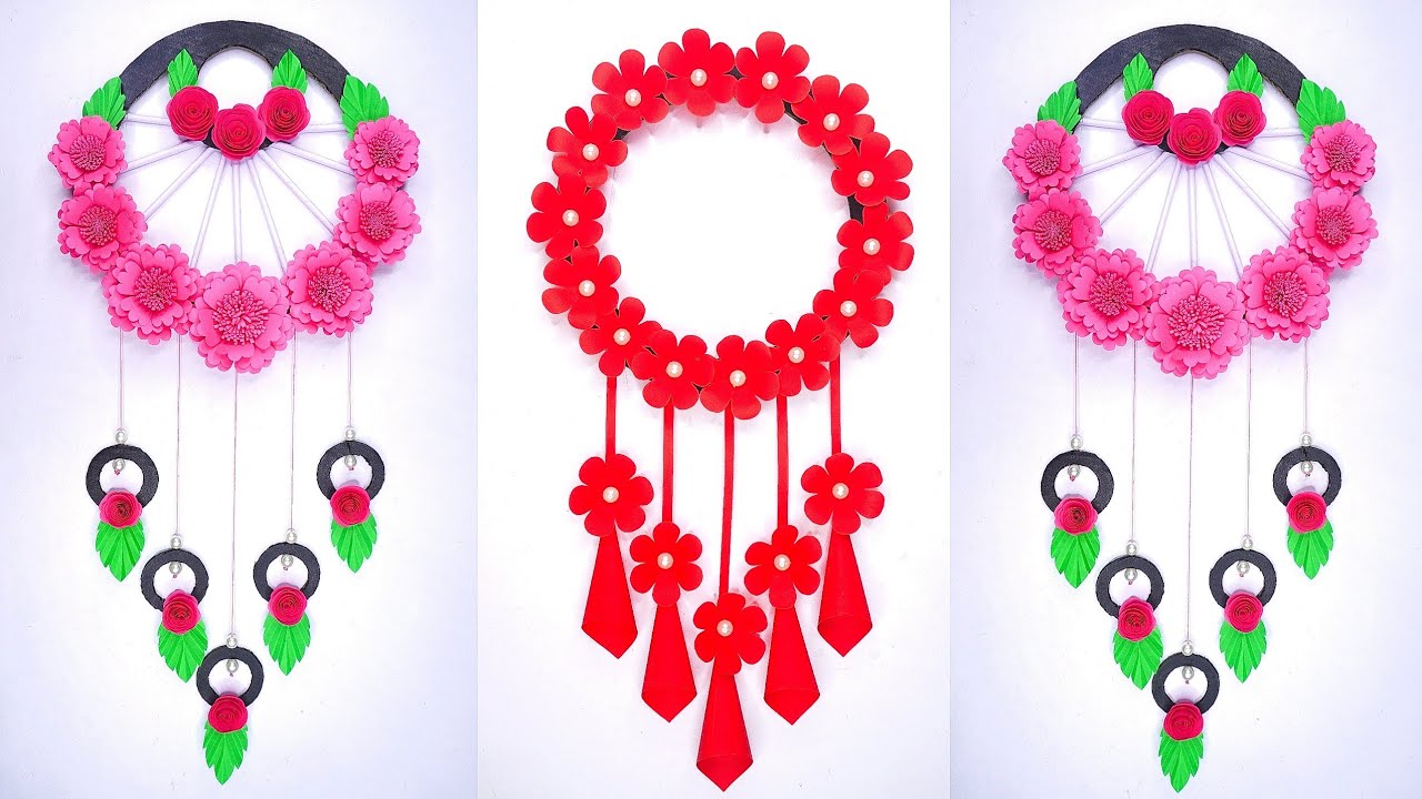 Wall Hanging Craft Ideas DIY Home Decor Paper Flower Wall Hanging