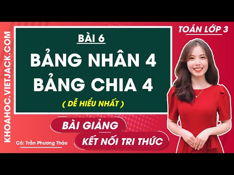 Video Toán lớp 3 - trang 19, 20 - Bài 6: Bảng nhân 4, bảng... - youtube