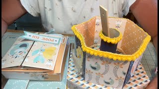 Créations avec la collection Blossom d'Artemio : carte, porte bloc notes, album et Caddy craft.