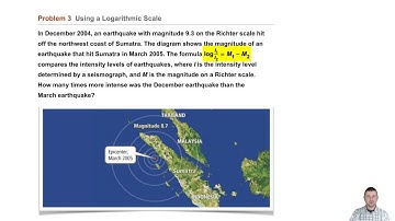Algebra 2 7-3 Logarithmic Functions as Inverses: Problem 3 - Using a Logarithmic Scale