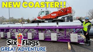 Download Lagu Track has ARRIVED for Six Flags Great Adventure's New Roller Coaster! | Full Construction Tour MP3