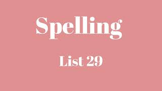 Spelling Test 29