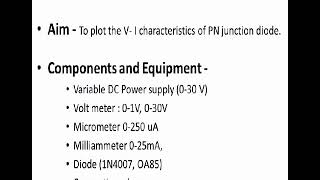 EDC Lab 1 PN Junction Diode Characteristics
