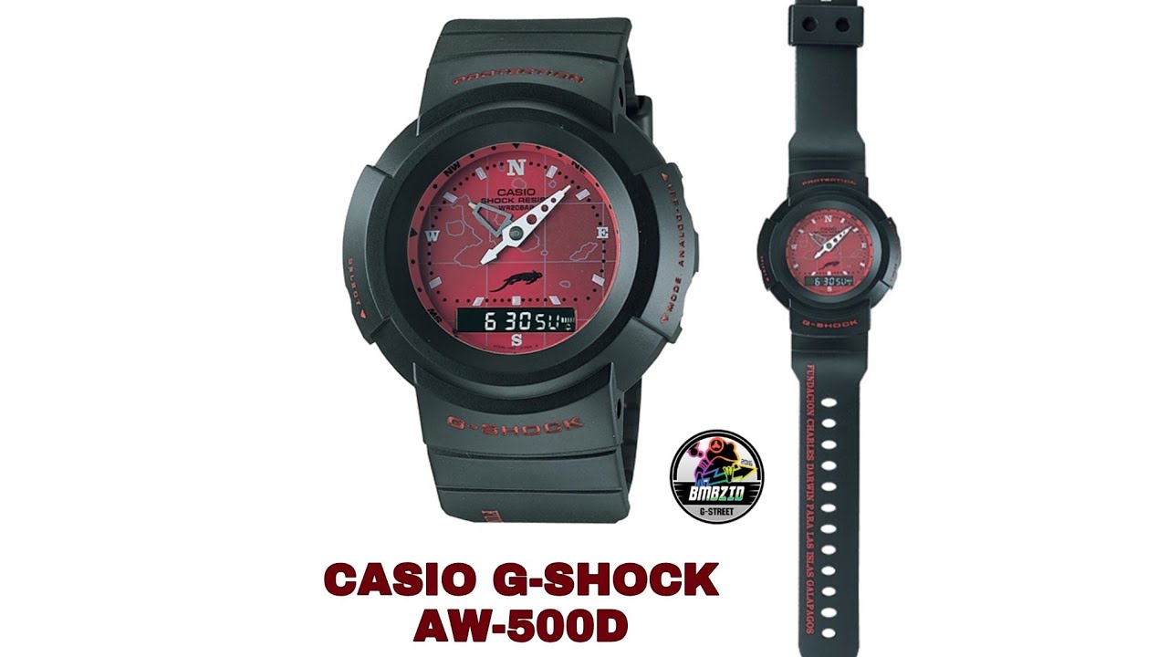 Vintage Casio G-Shock AW-500D The Galapagos Island Charles Darwin‬