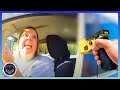Karen Tries Fleeing Traffic Stop - Caught On Bodycam | Karens getting arrested