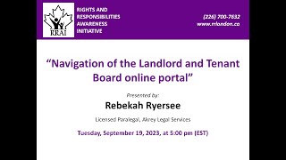 Navigation of the Landlord and Tenant Board online portal