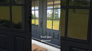 Front Door Makeover | Sherwin Williams Tricorn Black #frontdoor