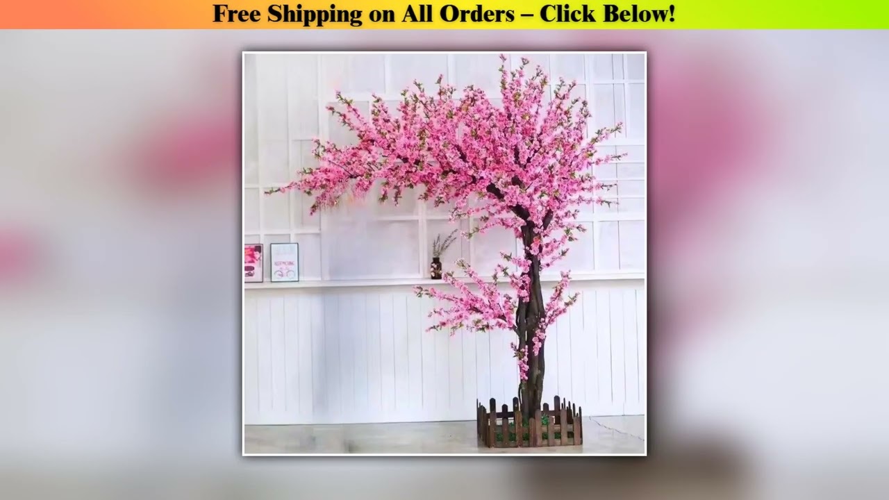 Simulation plant peach blossom cherry maple tree artificial tree wedding hotel exhibition living