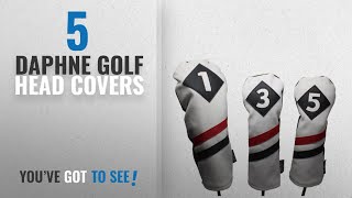 Top 10 Daphne Golf Head Covers [2018]: Majek Retro Golf Headcovers White Red and Black Vintage